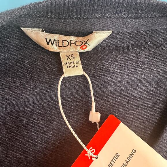 Wildfox SOCIAL Blue Crew Neck Sweatshirt New with tags Size XS - Picture 6 of 9
